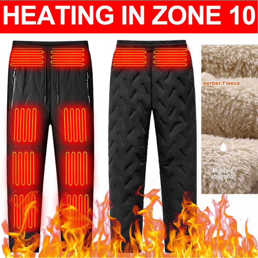 Unisex Winter Thermal Hiking Pants Heating Underwear USB Electric Heated Pants Ski Wear Heater Sports Thermal Motorcycle Pants