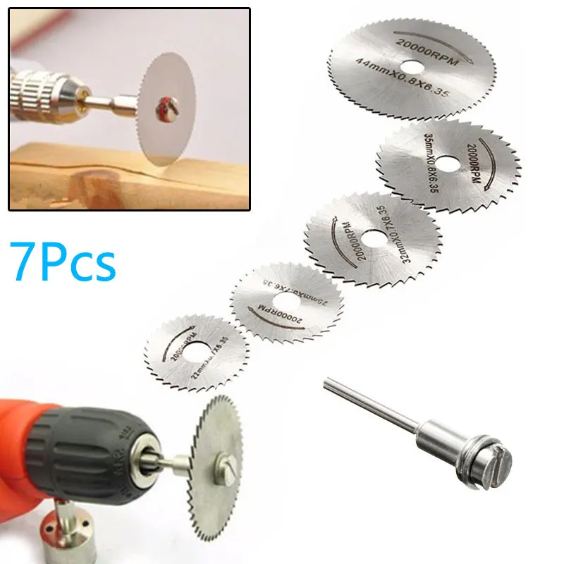 7Pcs Mini Circular Saw Blade Electric Grinding Cutting Disc Rotary Tool for Dremel Metal Cutter Power Tool Wood Cutting Discs