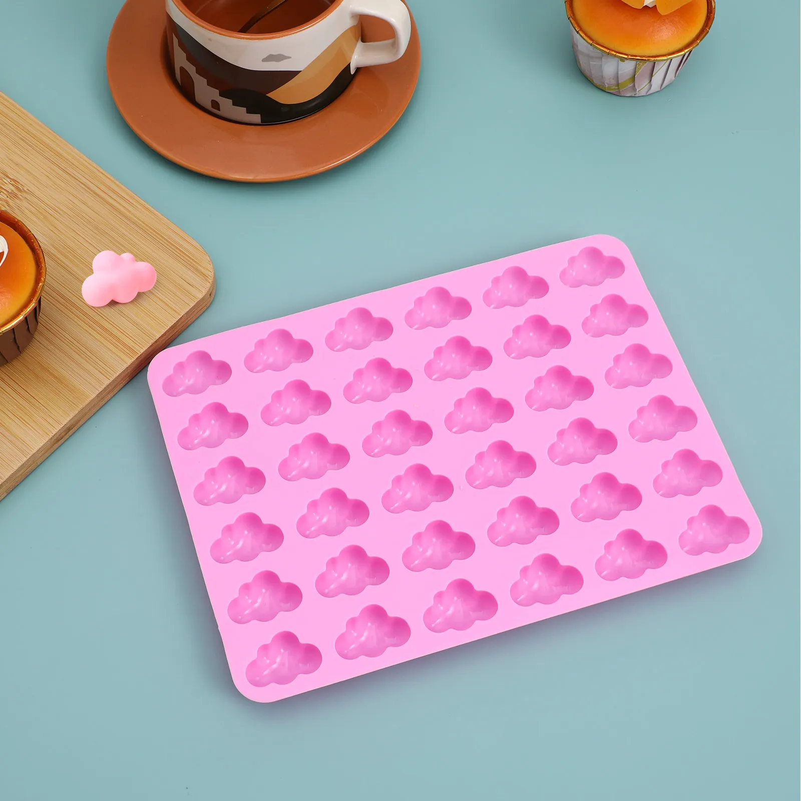 

Cloud Shaped Silicone Molds DIY Cake Dropping Gel Reusable Mini Kitchen Resistant Non Stick Suitable Home Hotel