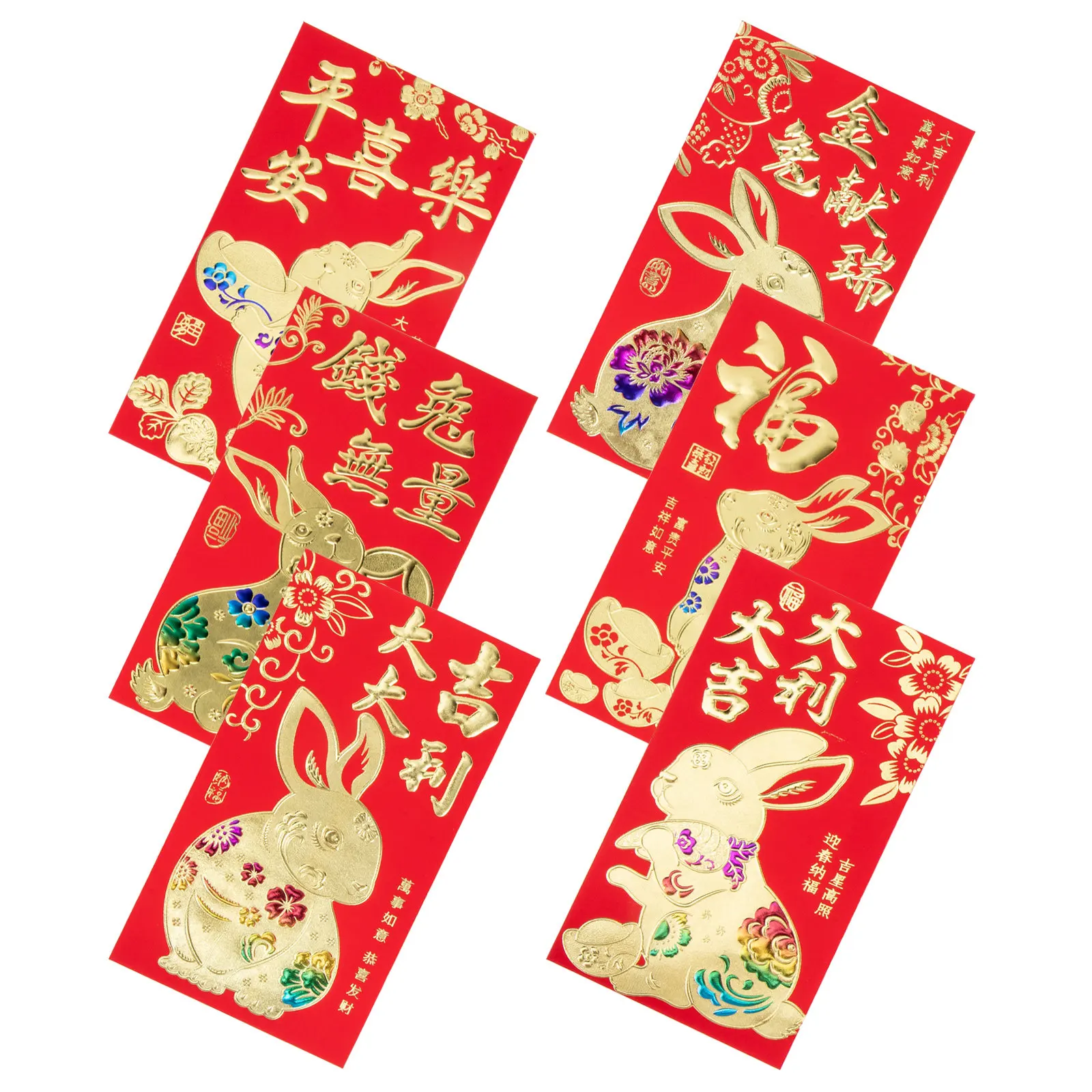 

30 шт. конвертов для денег на Китайский Новый год, красные мультяшные кармашки для наличных