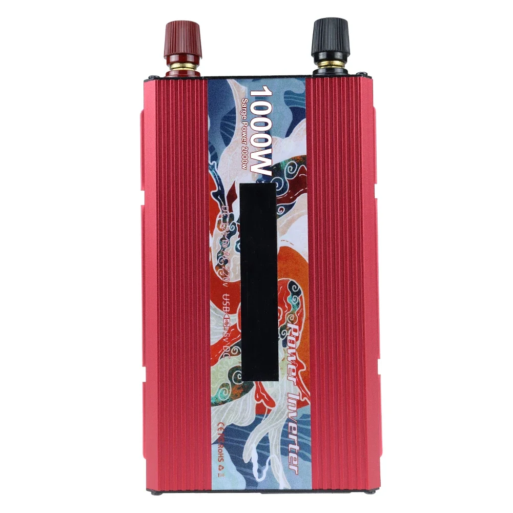 

DC To AC Power 1000W Car Converter Travel Accessories Lightweight Inverter Rugged Construction Smart LCD Screen