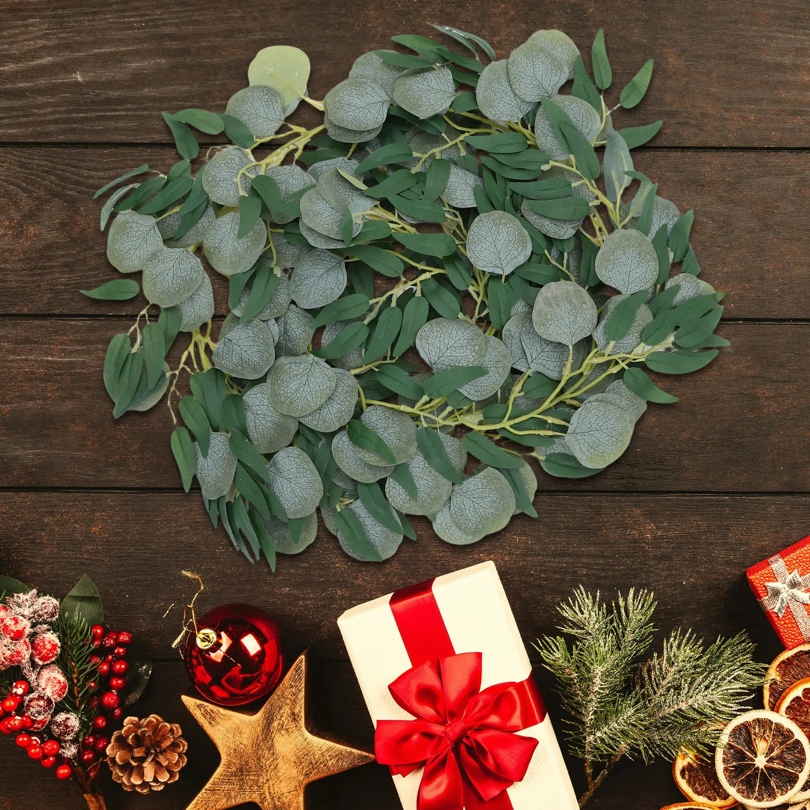 

Artificial Eucalyptus Vine Realistic Faux Leaves Garland For Bedroom Wall Decor Table Fireplace Arch Wedding Backdrop