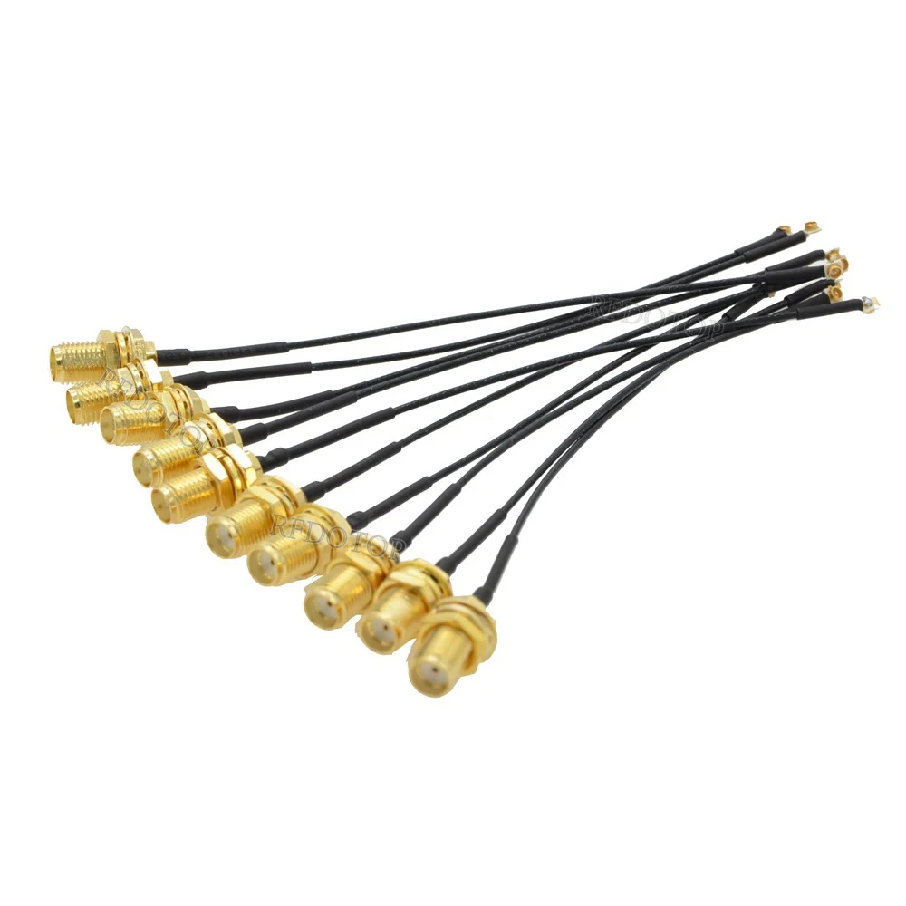 1Pcs SMA to IPX Cable SMA Female to U.FL IPX-1 Male Plug Connector WIFI Antenna RF Cable RF1.13 OD=1.13MM Pigtail Extension