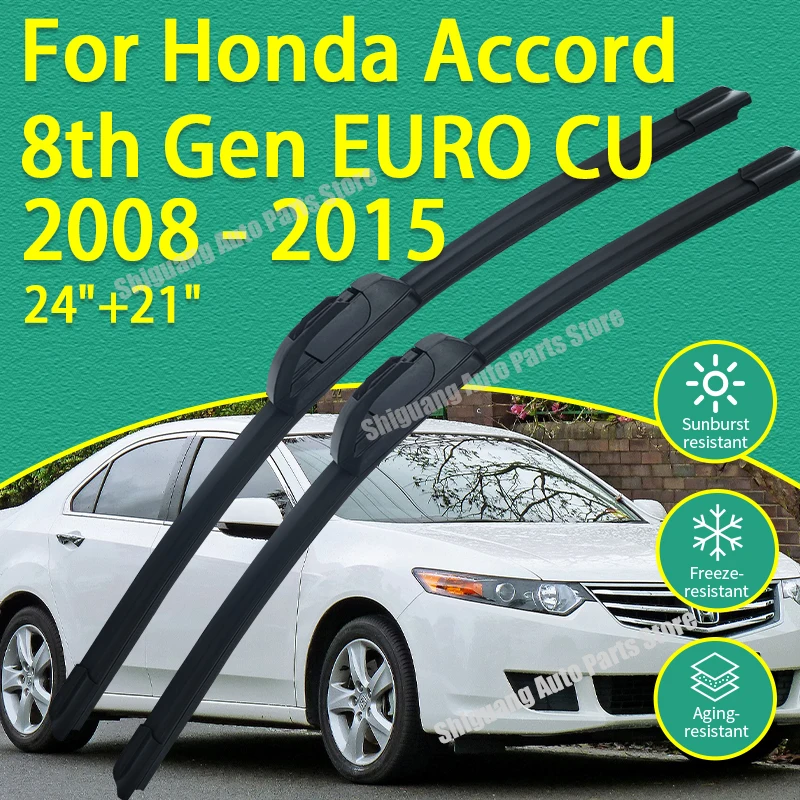 

Front Silicone Coating Wipers for Honda Accord 8th Gen EURO CU 2008 - 2015 Car Wiper Windshield Windscreen Blades Accessories