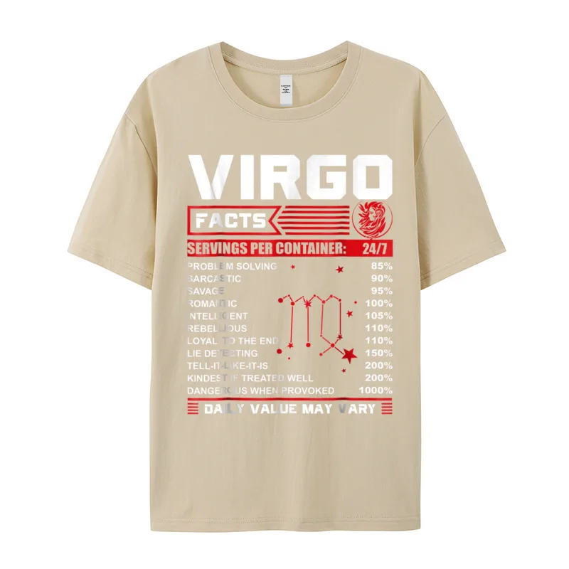 Birthday Gifts - Virgo Facts Gift Idea Labor Day 100% Cotton Crewneck Woman Tees Funny Tee Shirt Retro Short Sleeve Tshirts image 5