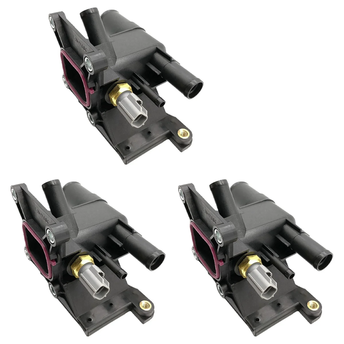 

3X New Thermostat Engine Coolant Water Outlet with Sensor for Mazda 3 5 6 2006-2013 2.0L-L4 Ford