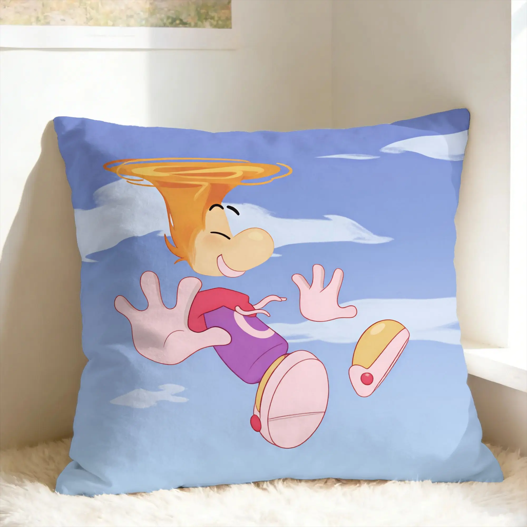 Pillow Cover Flying fist attack Raymans  Retro Trendy Pillow Case For Sofa Bedroom Home Decor Pillowcases