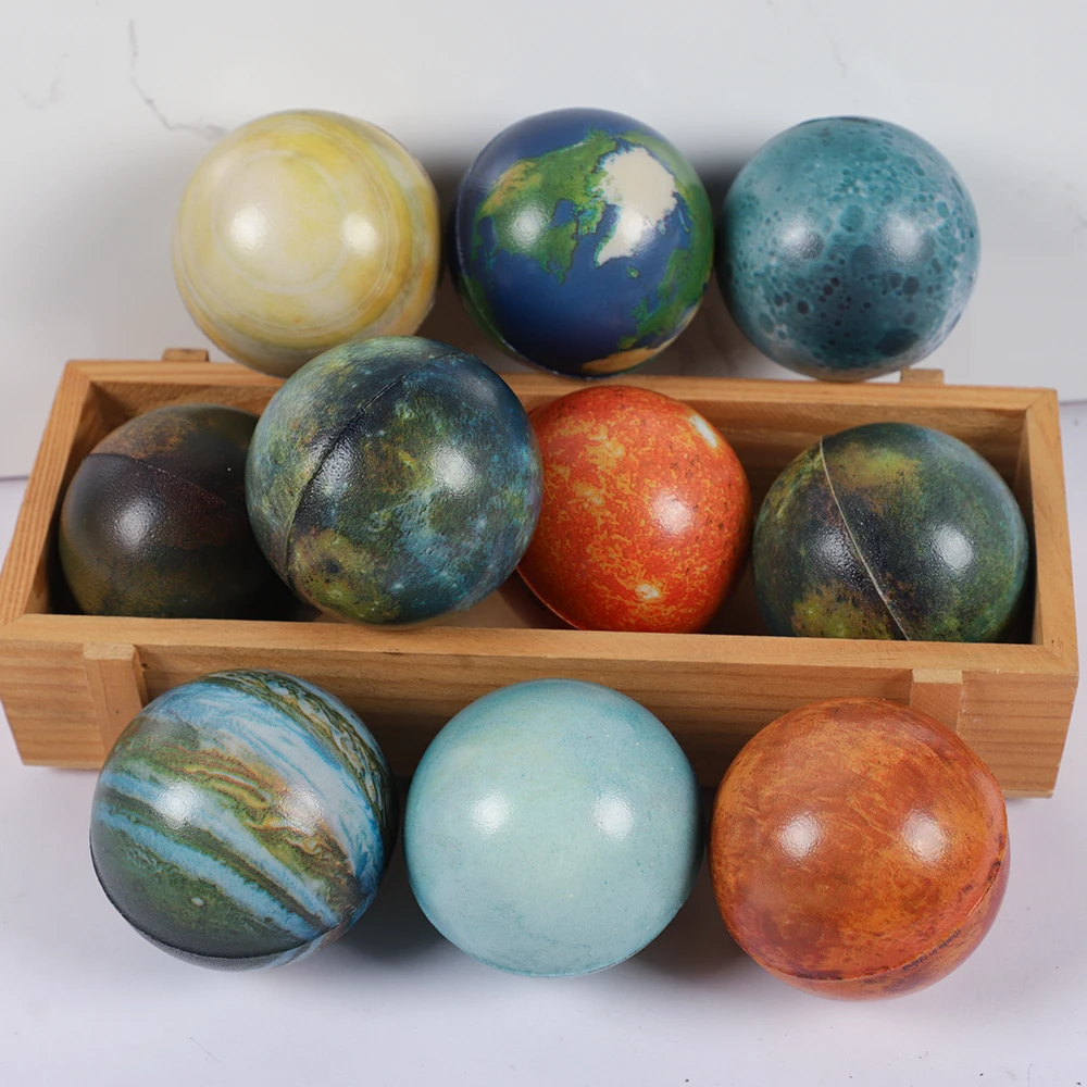 10Pcs 6.3cm Galaxy Stress Balls Planet Foam Stress Relief Ball Toys for Kids Space Theme Birthday Party Favors Pinata Filler