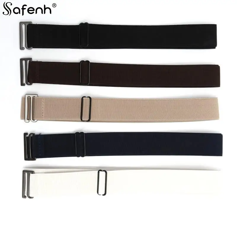 New Waistband Women Invisible Belt Buckle Plastic Comfortable Elastic Belt For Women Men Adjustable No Show Web Belt For Jeans