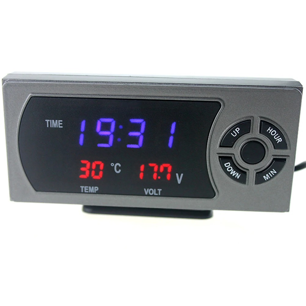 

3 In 1 Car Digital Clock Thermometer Voltmeter Led Display -30℃ To 80℃ Dc 9-30V 12V 24V Vehicle Electronic Clock