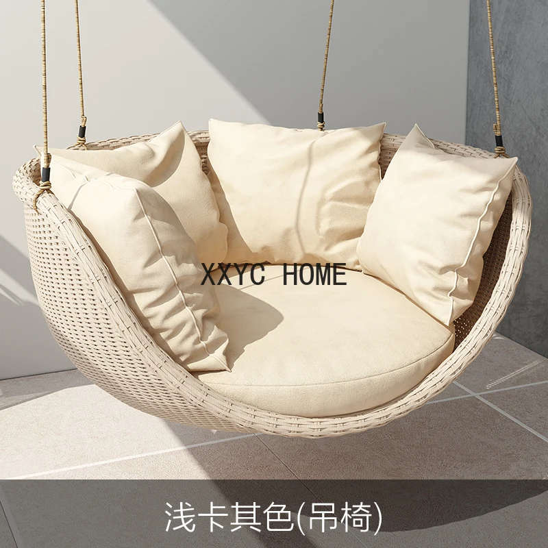 Outdoor Swing Basket Glider Indoor Balcony Leisure Rattan Chairs Terrace Rattan Chair Single Indoor Nordic Rocking Chair