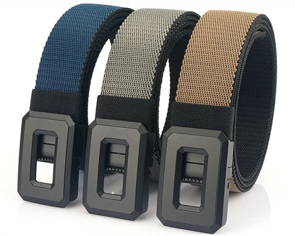 New Transparent Rotating Buckle Double-Sided Reusable Polyester Casual Elastic Waistband