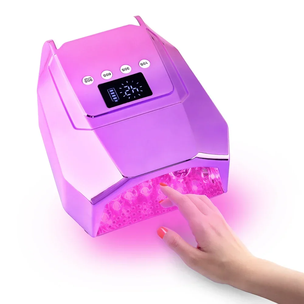 Pedicure Cordless Nail Dryer Manicure Professional Metal Base 95W Wireless Rechargeable UV LED Nail Curing Lamp