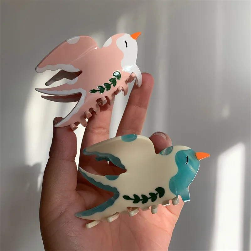 

DuoShang New Swallow Hair Clips Acetate Splicing Claw Clips Korean Temperament Cute Hair Claw Hair Accessories for Women Girls