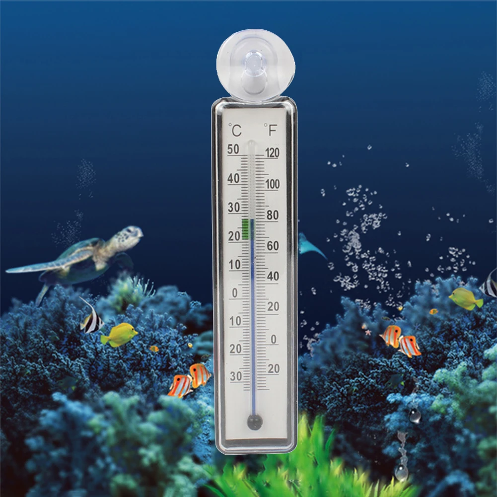 Waterproof Aquarium Glass Thermometer Meter Fish Tank Water Temperature Gauge With Suction Cup Aquarium Accessories