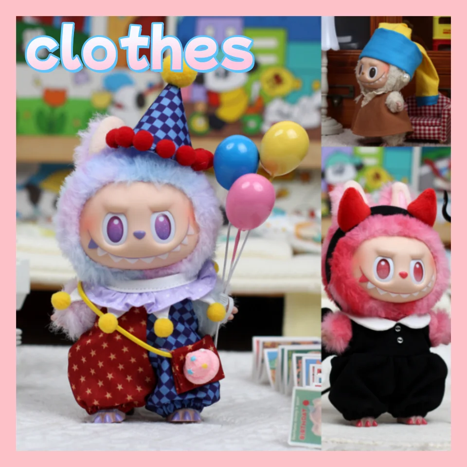 

For Labubu Accessories Clothes In Stock Circus Devil Series Clothing Suitable V1v3 Doll Cotton Wacky Mart Set Clothing