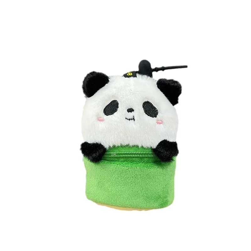 new funny  Cute Panda Plush Zero Wallet Mini Storage Bag Keychain  soft Plush Toy Backpack Pendant Doll