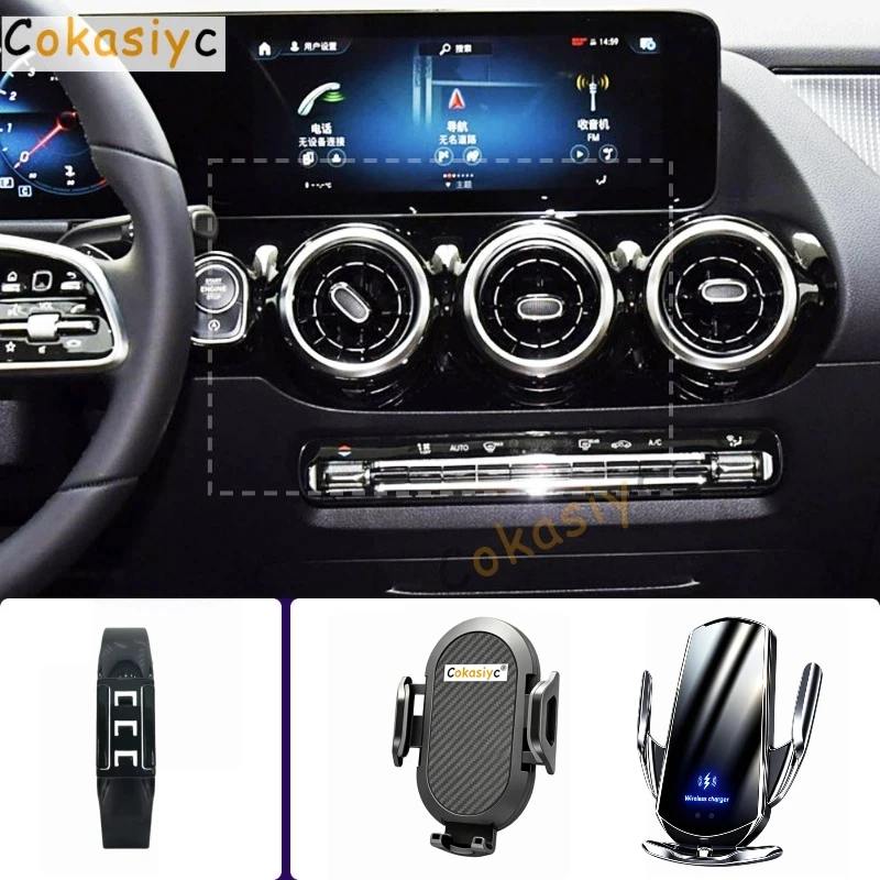 Suporte de telefone para carro, para mercedes benz eqa 2022 2023, suporte para celular, carregamento sem fio, base fixa especial, acessórios