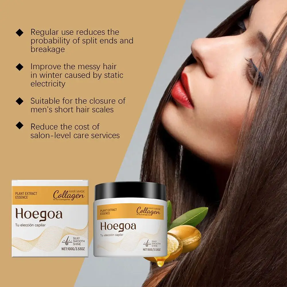 

100g Collagen Keratin Hair Treatment Deep Repair Hair Mask 70g For Dry Damaged Hair All Hair Types New