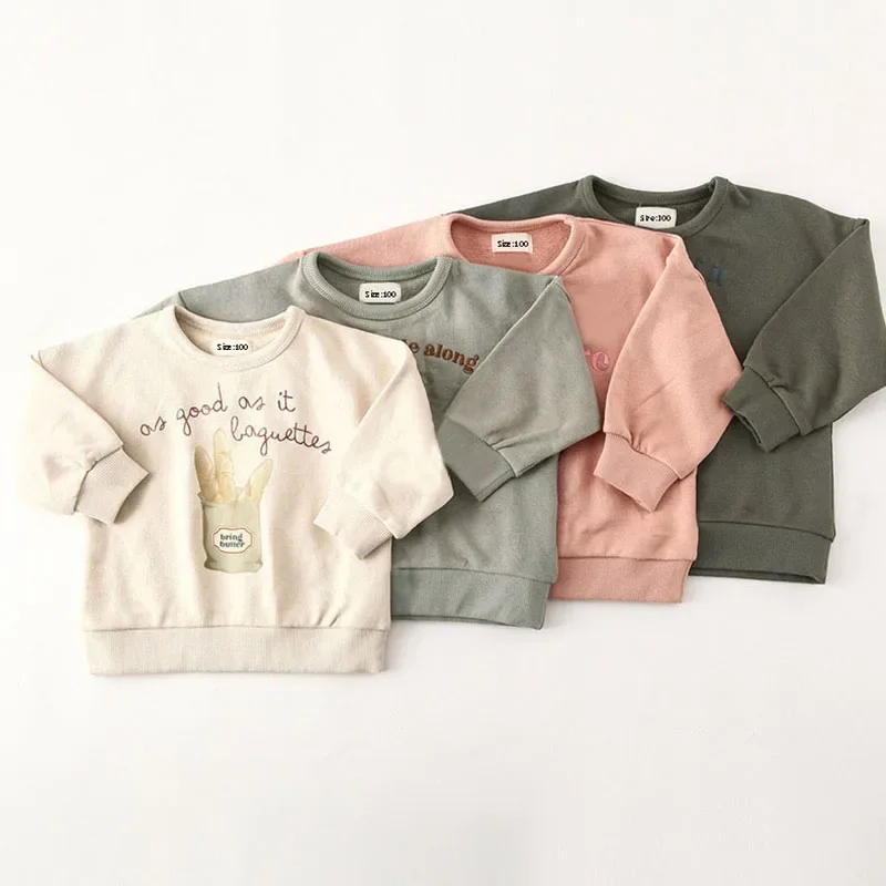 

Winter Autumn Kids Clothes Toddler Boys Girls Sweatshirt Cute Print Long Sleeve Cotton Tops Fashion Kids Girl Outfits