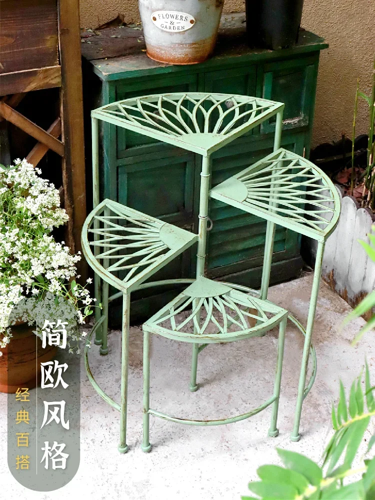 Flower Rack Floor Garden Balcony Decoration Jardiniere Multi-Storey Corner Shelf