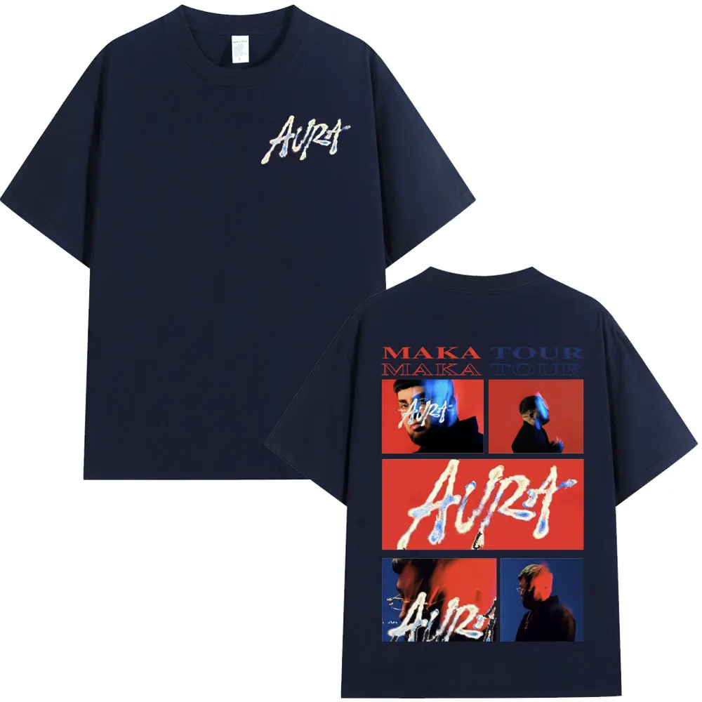 Rapper Maka Aura 2025 Tour Merch T Shirts Men Women Fashion Hip Hop T-shirt Summer Casual Cotton Short Sleeve T Shirt Streetwear image 3