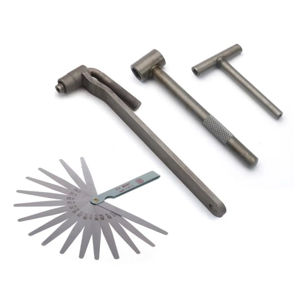Narzędzie do regulacji zaworu silnika motocykla Kwadratowe gniazdo sześciokątne T Klucz śrubowy zaworu Klucz 8 mm 9 mm 10 mm Sonda 0,02 do 1 mm