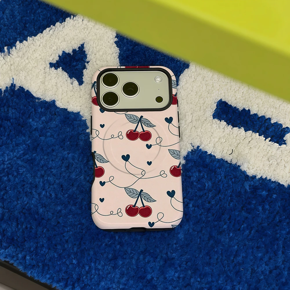 Cherry Heart Line Art Phone Ca - Phone Cases Cherry recension och pris
