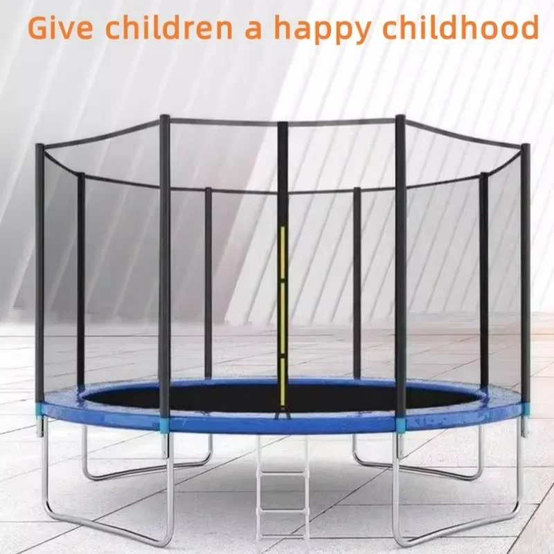 Children's outdoor trampoline safety net safety pad ladder steel frame trampoline play guard net trampoline Entertainment Sports