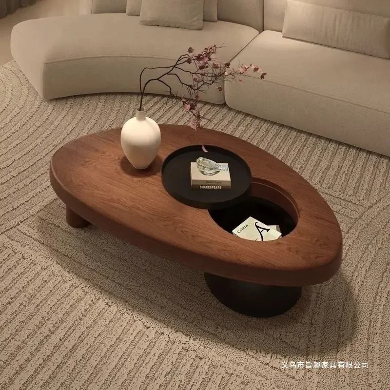 

Ancient solid wood coffee table tea table, new simple small apartment in the household living room, creative log table