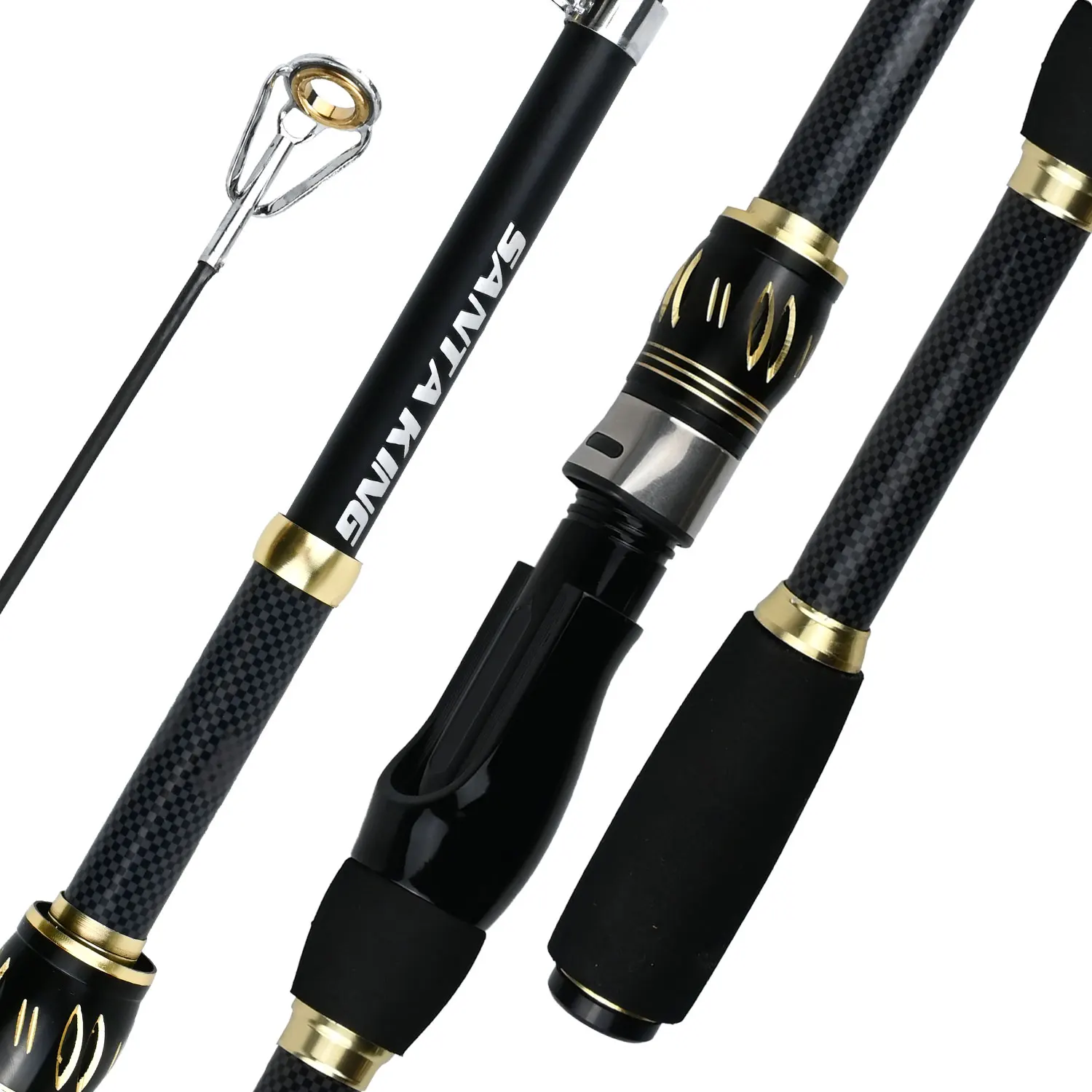 

Телескопическая удочка Santaking 1,8 м, 2,1 м, сверхлегкая спиннинговая удочка из углеродного волокна, ручка Eva