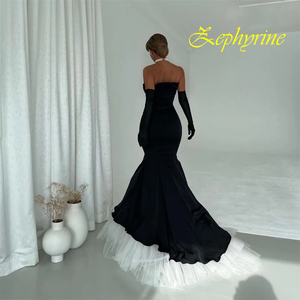 

Customized Elegant Strapless Evening Dress and Temperament Satin Special Occasion Gowns and Exquisite Mermaid Party Dresses