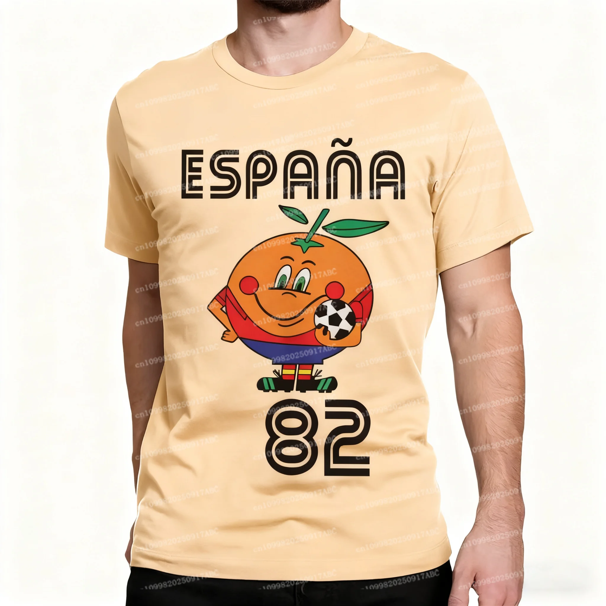 

Мужская футболка Naranjito, мужская хлопковая футболка высокого качества, Испания 82, испанский талисман 1982, футбольная футболка, топ, женская футболка, детская футболка