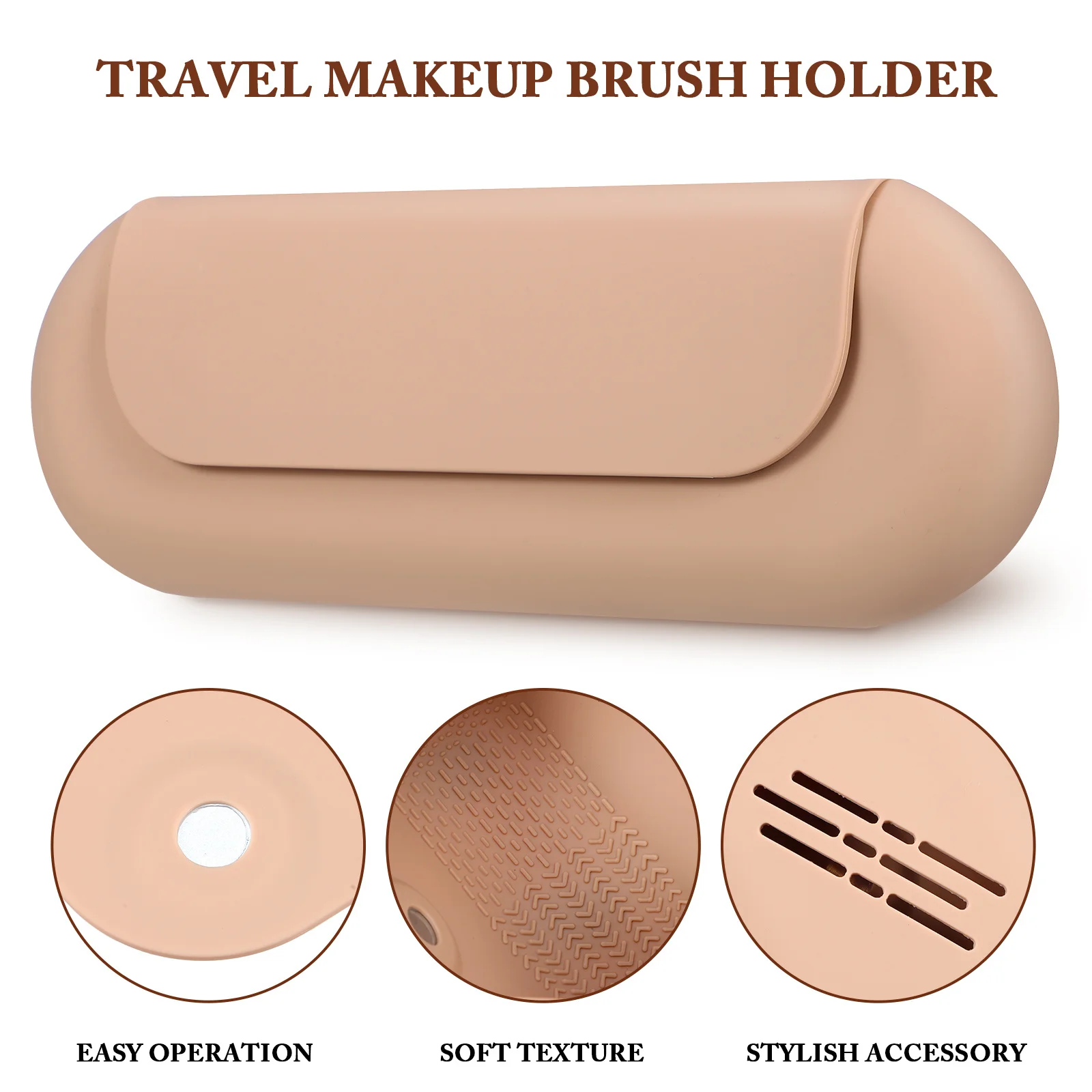 حقيبة فرش مكياج من السيليكون، حقيبة سفر منظمة، سعة كبيرة، حقيبة فرشاة مكياج ذات ملمس ناعم، حقيبة سيليكون #2
