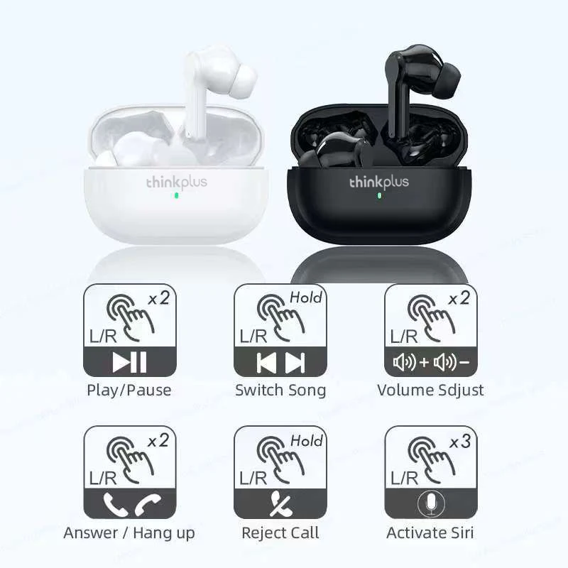 Original Lenovo LP1S Earphones TWS Wireless Bluetooth 5.0 Headphones Waterproof Sport Headsets Noise Reduction Earbuds with Mic view 6
