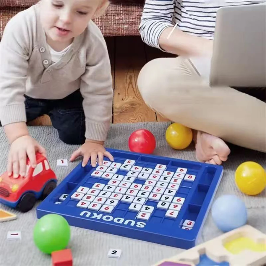 1 zestaw - Gra Sudoku dla dzieci, układanka dziewięciokomorowa, gra rodzic-dziecko, trening myślenia dla uczniów, wprowadzenie do Sudoku, rozwijanie inteligencji