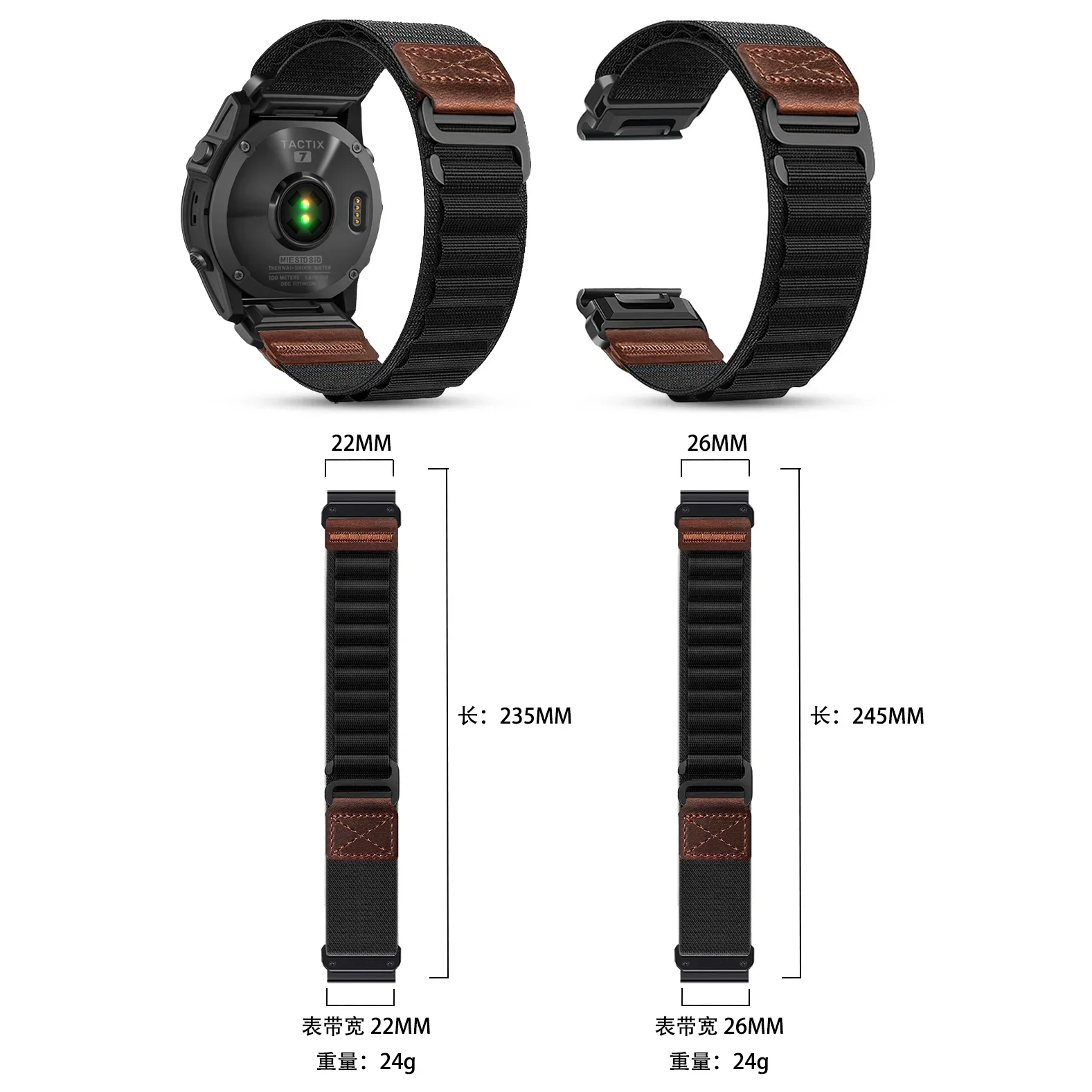 20/22/26mm Quick-release Alpine Nylon Strap For Garmin Fenix 9 9 Pro Quatix 8 51/47/43mm Breathable Band Garmin Forerunner 970