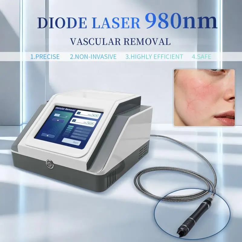 980nm Diode Laser Vascular Removal Machine Non Invasive 8 Inch Touch Screen Air Cooling Vascular Therapy Beauty Device