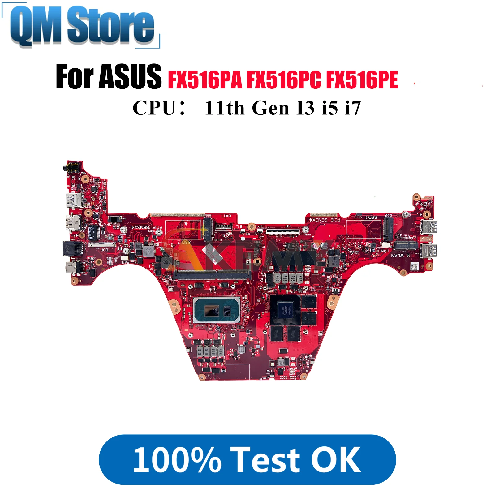 

FX516PC Laptop Motherboard For ASUS TUF Gaming FX516PC FX516P FX516PA FX516PE Mainboard With 11th Gen I3 i5 i7 100% tests OK stk