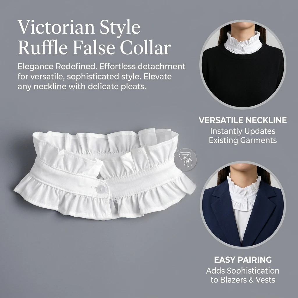 Kép 6: Francia styles ruffled Ál- Csőbilincs számára Anyaállat Csináltatás Bíróság Széria Lecsavarható neckwear Kapcsolat retro Rakott decorativa Csőbilincs