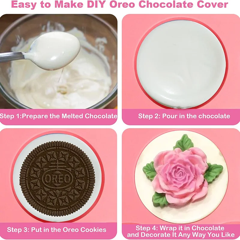 أوريو كوكي قوالب الشوكولاته سيليكون 12-تجويف الشوكولاته المستديرة المغطاة أوريو قالب غير عصا اسطوانة هلام قوالب للخبز كعكة