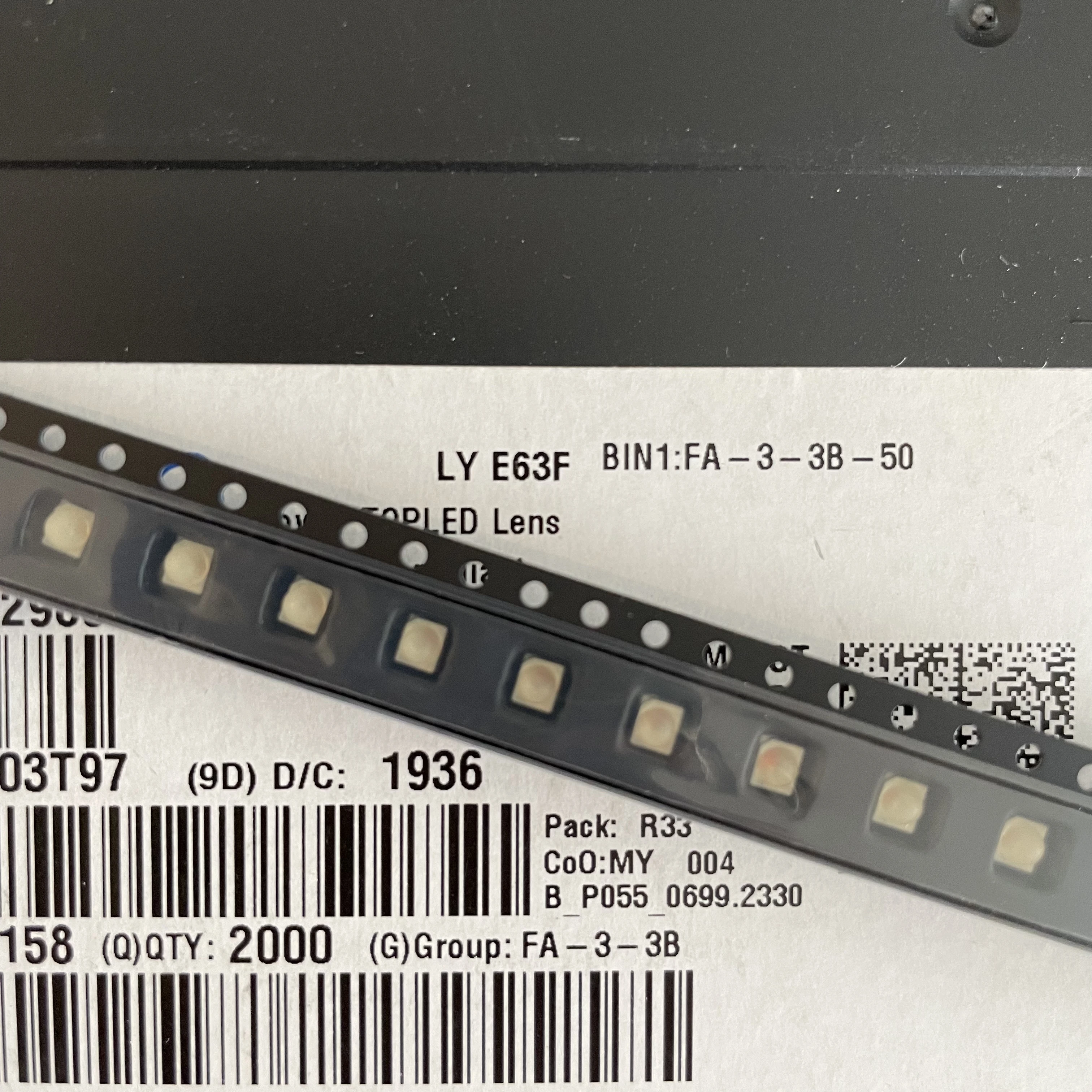 10PCS LY E63F 3528 YELLOW SMD LED PLCC-4 with LENS 50mA 2.15V Viewing Angle: 30 LYE63F