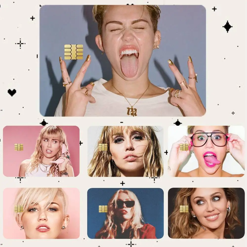 

M-Miley Cyrus HD Waterproof Card Skins Protective Stickers for Credit Bank Game Cards