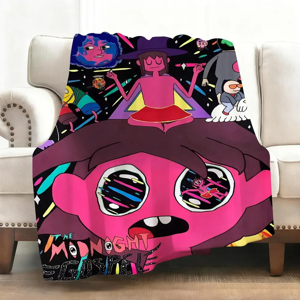 Cartoon M-Midnight Gospel Throw Soft Flannel Blanket Warm Knee Skin-Friendly Throw for Sofa Office Bed Traveling Winter Oversize
