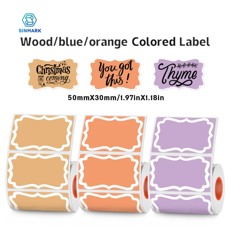 

SINMARK 3 Rolls Color Sticker Thermal Label Paper with Patterns Labels Cute Handmade DIY Stickers Use for Thermal Printer
