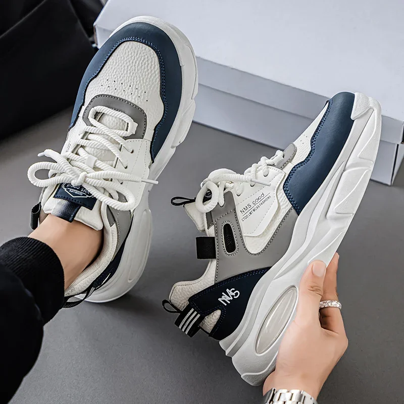 

2025 Autumn Men's Breathable Youth Sports Shoes, Trendy and Versatile Thick-Topped Casual Running Sneakers, Dad Shoes for Men