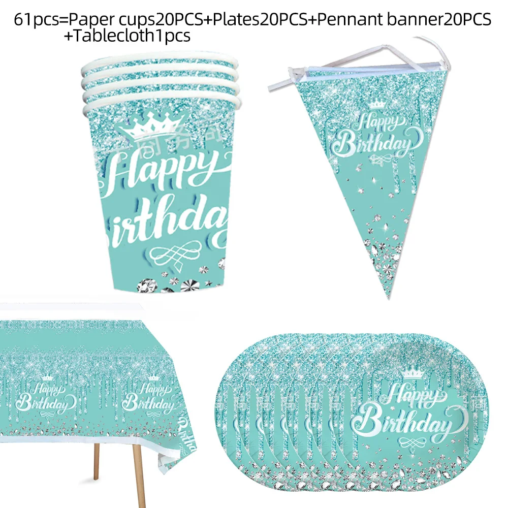 

Diamond Themed Birthday Party supplies Scene disposable Birthday ecorat decoration party Atmosphere arrangemen