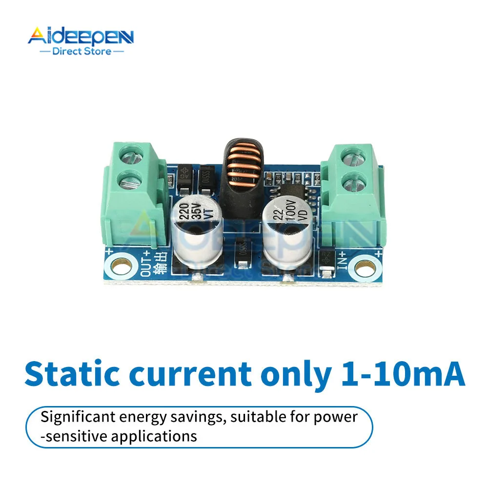 Convertidor reductor de DC-DC, módulo de fuente de alimentación Buck de 10-100V a 5V/12V/24V 3A con protección total para uso automotriz e industrial