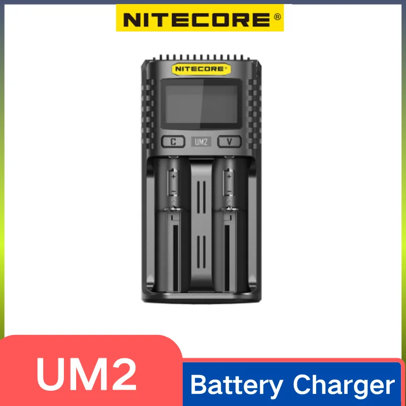 NITECORE-Chargeur USB UM2 Touristes-SlOT QC Intelligent LYuitry Global Insurance articulation ion AA 18650 20700 26500 26650