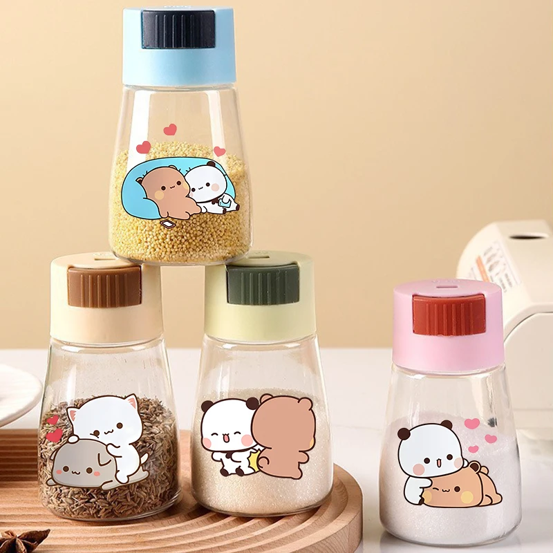 

Bubu Dudu Kitchen Seasoning Bottle Yier Bear Panda Kitchen Salt and Pepper Shakers Precise Quantitative Seasoning Bottle Tool
